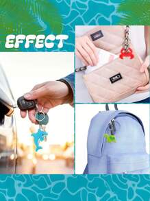 24 piezas - Llaveros de criaturas marinas para fiesta, llaveros de dibujos animados, adecuados para recuerdos de fiesta, artículos de vacaciones, regalos para volver a la escuela, obsequios reutilizables para fiestas de cumpleaños, relleno de bolsas, adornos de fiesta, playa de verano, fiesta de piscina, regalos de vacaciones, Día de la Madre, Graduación