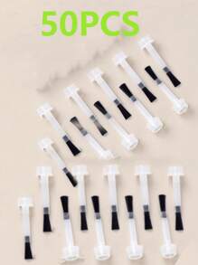 100/50/10件美甲沙龙指甲油凝胶可更换刷头，双头卫生防紫外线凝胶一次性备用刷头，双头不变形可拆卸木质美甲刷工具 - 彩色 - 查看 13