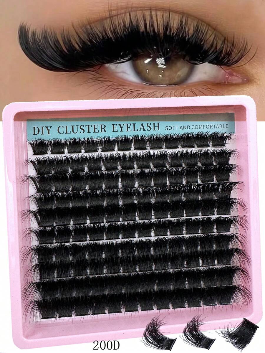 200D/160D/120D/100D/80D/60D 多种包装 120 件/140 件/160 件/180 件/200 件 8D 奢华蓬松 DIY 簇状睫毛 - 10-20 毫米混合长度睫毛延长 0.07 毫米俄罗斯 D 卷曲浓密可重复使用的戏剧性睫毛，适合初学者易于使用 - 14 排适合日常和派对场合，是送给女孩的完美礼物，睫毛簇、睫毛簇、单根睫毛、睫毛、假睫毛
