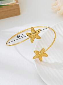 1 قطعة أنيقة من السوار العلوي المرصع بتصميم نجمة البحر بمناسبة موضوع البحر للسيدات