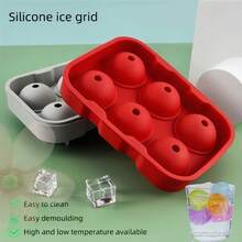 1pc Silicone Ice Ball Maker Mold, 8 Cavity Round Ice Ball Tray With Lid, Homemade Silicone Ice Cube Trays - Multicolor - View 3