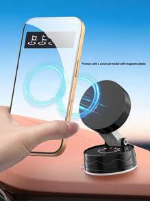 Soporte magnético para teléfono celular de doble cara, plegable 360 grados, portátil, con ventosa con funciones completas, diseño redondo, funcionamiento con una sola mano, adecuado como regalo de vacaciones