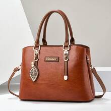 Women Shoulder Bags - 土黃拼咖啡 - 查看 4
