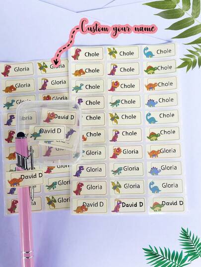 90/180/360/720pcs Customized Name Stickers, Cartoon Style Fresh & Simple Cute Design, Waterproof Material, Modern Stationery Labels Suitable For Back To School Season. These Stickers Are Multi-Functional Stationery Products, Name Labels, Sorting Tags, Number Stickers With Decorative Features, Reusable, Elegantly Designed, Rich In Colors, Modern Style, Support Customization And Personalization. An Ideal Gift For Him Or Her. Scrapbook Supplies Funny Stickers Scrapbooking Supplies Kindle