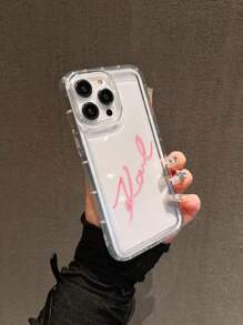1 个带英文字母的透明气垫保护壳，Ins 风格，适用于 15 Pro Max、 14/Pro/14 Mini、 13/12/13 Mini、 11 Pro、XR/15/15 Pro/15 Plus/X/XS/XR、 16/16 Pro/16 Pro Max/16 Plus，是送给爱人、长辈、朋友、学校用品、返校的完美情人节礼物