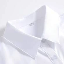 2025 新款高端商务职业白色女式衬衫，短袖办公室正式衬衫上衣 - 白色 - 查看 4