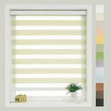 1 Pieza Persiana Enrollable Doble Capa Tipo Cebra 120x200cm Cortinas Blackout Ajuste de Luz para sala de Estar Dormitorio Cocina Baño Decoración otoño Hogar Decoración de Cuarto Navidad - Verde - Ver 2