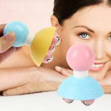Three PP Material Manual Roller Massage Tools In Optional Colors, Suitable For Neck, Face, Thighs And Calves, Equipped With 3 Ball Heads, A Multifunctional Home-Use Full-Body Massage Tool.