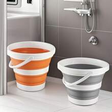 1pc Foldable Bucket Portable Outdoor Travel Home Use Small Bucket Fishing Bucket Plastic Foot Washing Foot Soaking Washing Car Car With Dormitory Carry Bucket Round Bucket Practical And Beautiful Does Not Take Up Space Multifunctional Folding Bucket