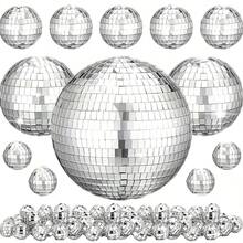 30个银色迪斯科球 - 反光玻璃球，适合70年代主题派对、毕业典礼、生日等场合 - 适合任何庆祝活动装饰、复古派对装饰 | 耐用派对装饰、迪斯科装饰、圣诞装饰、家居圣诞礼物、圣诞装饰 - 彩色 - 查看 2