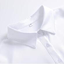 女士长袖抗皱衬衫，白色，专业正式工作服衬衫