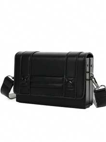 Bolso de hombre tipo mensajero de unicolor, bolso de hombro casual, nueva diseño de verano bolsa para teléfono para hombres - Negro - Ver 14