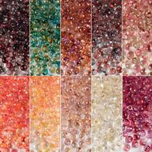 Mărgele de sticlă gradient de 4 mm, 90 de bucăți, mărgele de sticlă cu picătură de apă în 2 tonuri pentru confecționarea bijuteriilor, mărgele de cristal din sticlă în 20 de culori pentru cercei, coliere, brățări DIY. Consumabile pentru confecționarea bijuteriilor