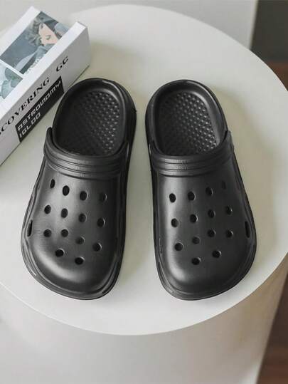 Couple's Hollow Slip-On Beach Sandals, New Closed Toe Slides For Men