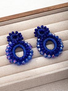 1 Cặp 25 Bông tai thiết kế hình học bằng thủy tinh kiểu Bohemian mới dành cho phụ nữ, phù hợp để đeo hàng ngày, tiệc tùng, ngày lễ - bông tai đính cườm - Xem 26