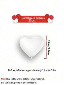 Conjunto de 10/20 globos decorativos con forma de corazón rosa para fiestas - Rosa - Ver 7