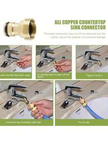 1pc Anti-Leakage Quick Connect Garden Hose Adapter - (Various Styles, Fits Different Sizes) Brass Faucet/Washing Machine Thickened Faucet, Inlet Pipe, Brass Faucet Interface Adapter, Durable, Anti-Rust Faucet Converter, Convenient For Watering - Multicolor - View 5