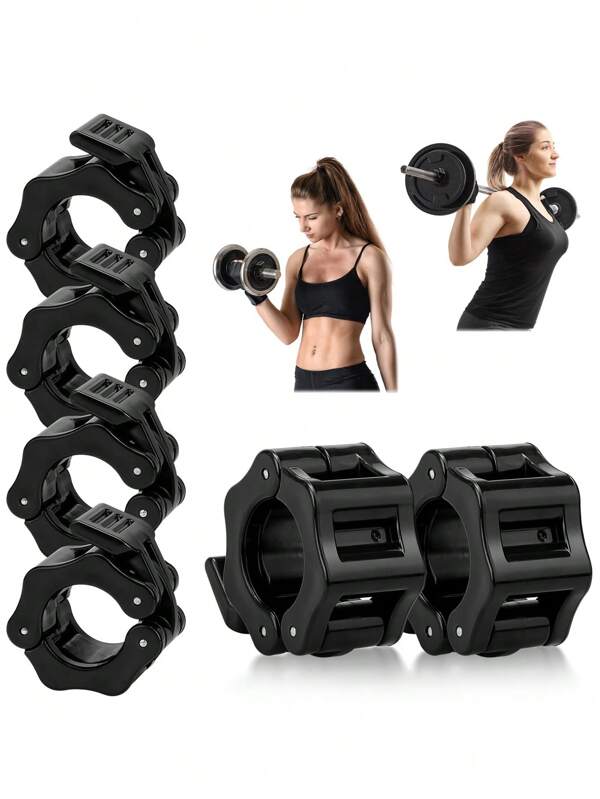 1 paire de clips d'haltère, collier de sport robuste pour un déverrouillage rapide, 1 paire de colliers de verrouillage de plaque d'haltère professionnels pour une fermeture rapide, un fermoir d'haltère, une fermeture rapide pour l'entraînement de musculation