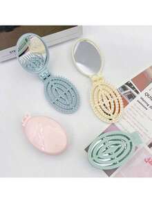 1 件可折叠梳子 - 奶油色，便携式，内置镜子 1 件可折叠梳子 - 奶油色，便携式，内置镜子 - 預設 - 查看 8