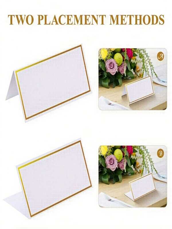20/30/50pcs Foil Stamped Wedding Place Cards, Guest Name/Seat Number Table Escort Cards