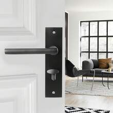 Zinc Alloy Indoor Door Lock Kit - Black Circular Door Handle, Silent And Wear-Resistant Design, Simple And Detachable Lock, Suitable For Bedrooms And Wooden Doors - Black - View 5