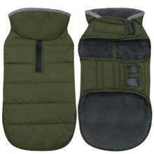 Metglad 中大型犬冬季外套，带羊毛衬里的保暖背心 - 宠物服装，寒冷天气狗狗雪地夹克，防风冬季大衣