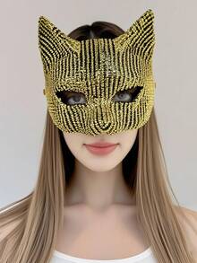 1 件水钻女士面具，角色扮演化妆舞会化妆道具，性感派对配饰，适合舞会和派对万圣节