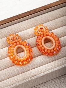 1 Cặp 25 Bông tai thiết kế hình học bằng thủy tinh kiểu Bohemian mới dành cho phụ nữ, phù hợp để đeo hàng ngày, tiệc tùng, ngày lễ - bông tai đính cườm - Xem 17