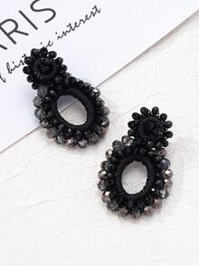 1 Cặp 25 Bông tai thiết kế hình học bằng thủy tinh kiểu Bohemian mới dành cho phụ nữ, phù hợp để đeo hàng ngày, tiệc tùng, ngày lễ - bông tai đính cườm - Xem 25