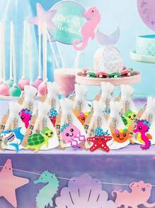 24 piezas - Llaveros de criaturas marinas para fiesta, llaveros de dibujos animados, adecuados para recuerdos de fiesta, artículos de vacaciones, regalos para volver a la escuela, obsequios reutilizables para fiestas de cumpleaños, relleno de bolsas, adornos de fiesta, playa de verano, fiesta de piscina, regalos de vacaciones, Día de la Madre, Graduación