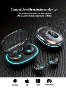 ENC Smart Geräuschunterdrückende hochwertige Mini Ultradünn In-Ear Schlafkopfhörer, geeignet zum Schlafen auf der Seite, Bluetooth Ohrhörer mit LED Smart Power Anzeige, geeignet für Sport, Musik, Gaming, E-Sport Kopfhörer und Lautsprecher mit Mikrofon, hochwertige Geräuschunterdrückung für Anrufe, hochwertiger Stereo-Klang Bluetooth Kopfhörer, geringe Latenz mit langer Akkulaufzeit, geeignet für iOS/Android Handys und andere Bluetooth Geräte, geeignet als Geschenk