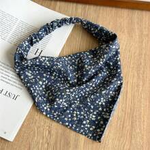 女士头巾 3 件套 清新花卉弹性头带 女士头巾，夏季田园风格发饰，学校用品，学院风 - 彩色 - 查看 9