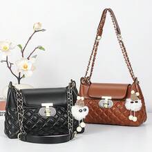 Women Shoulder Bags - 卡其配棕色 - 查看 3