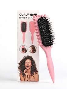 盒装卷发梳，适用于卷发、波浪发和卷曲发 - 顺滑、防毛躁发刷，带清洁工具，轻巧设计，多种颜色，适合干湿发，可吹干，适合家庭、沙龙和旅行造型梳，可轻松塑造卷发并增加卷发丰盈度，Candybrush 出品的发型工具
