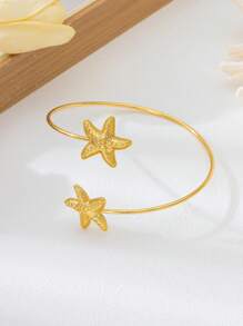 1 قطعة أنيقة من السوار العلوي المرصع بتصميم نجمة البحر بمناسبة موضوع البحر للسيدات