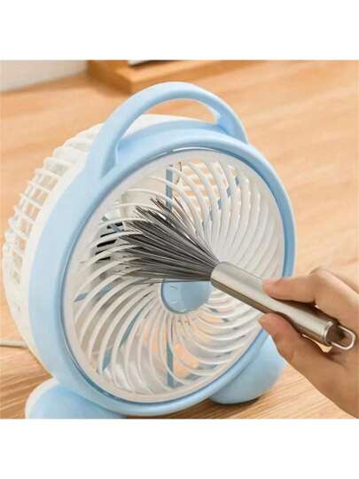 1pc Multi-Purpose Long Handle Cleaning Brush, Stainless Steel Material, No Power Needed, Suitable For Living Room, Bedroom, Bathroom, Kitchen, Furniture - Medium Strength Brush With Handle