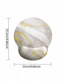 1pc White Marble Texture Wrist Rest Mousepad, Made Of Milk Silk, Rubber Base, Suitable For All Mouse Sizes - Multicolor - View 3