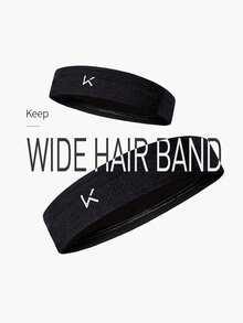 1pc Sports Headband, Sweatband, Running Fitness Headband, Unisex, Suitable For Daily Running, Fitness, Cycling, Casual Use To Protect Forehead - Black - View 4