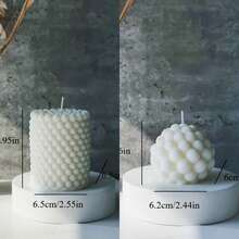 1pc Bubble Ball Cylinder Scented Candle, Atmosphere Creating Creative Home Decor Geometric Pillar Candle, Household Decoration, Bathroom Gifts Birthday Graduation,Friend Gift, Women's Gift,Winter Gift - Multicolor - View 15