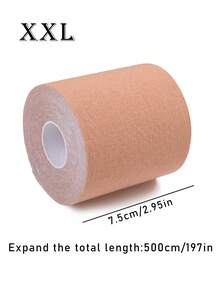 1卷，防眩光贴，防扩聚胸弹力布肌肉贴，隐形提拉丰胸贴，片状绷带贴，乳头遮盖透气丰胸带，可收紧乳房，适合A-E罩杯大胸！ - 卡其色 - 查看 10