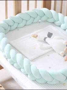 1 Set 3-Ply Baby Crib Braided Soft Bumper, Cradle Mattress, Children's Room Braided Bed Rail Soft Pad, 3-Strand Braided Anti-Collision Bar, Crib Guardrail, Newborn Bedding Accessories, 1M/2M/3M - Multicolor - View 17