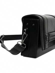 Bolso de hombre tipo mensajero de unicolor, bolso de hombro casual, nueva diseño de verano bolsa para teléfono para hombres - Negro - Ver 7