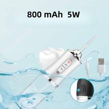 1pc Multi-Color (Green/White/Pink/Black) Cordless Portable 800ml Water Tank Water Flosser, Water Dental Cleaner With 4 Interchangeable Nozzles For Teeth Cleaning, USB Rechargeable, 3 Cleaning Modes, Strong Water Pressure, Large Water Tank, One-Button Start, IPX7 Waterproof, Automatic Handheld Oral Irrigator, Teeth Cleaner, Comprehensive Cleaning, Protect Family Dental Health, Perfect Gift For Father's Day, Christmas, Birthday, Valentine's Day And New Year