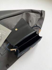 女士简约方形斜挎包，时尚纯色单肩手提包，休闲托特包，复古