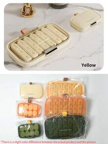 1pc Home Pill Organizer, Weekly 7-Day Portable Pill Box, Large Capacity Medicine Storage Box, Suitable For Storing Daily Vitamins, Fish Oil, Calcium Tablets And Other Supplements; Multi-Sealing, Dust-Proof And Anti-Bacterial, For Fitness, Medication And Health Supplements Sorting And Storage