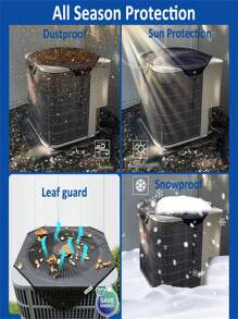 1Pc Durable 28inx28in" Outdoor Central Air Conditioning Cover - Protective Mesh Design With Secure Mounting Hooks, Black Frame, Air Conditioner Safety|Mesh Design Cover|Sturdy Mesh Construction