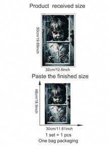 Decorazioni da parete per feste di Ognissanti spaventose - Sagoma di ragazza o ragazzo spettrale per finestre, decorazioni da parete, porta del garage, adesive, facili da applicare e rimuovere, decorazioni per Ognissanti, finte decorazioni per finestre di Ognissanti, decorazioni inquietanti per la casa. Decorazioni per Ognissanti, Natale, Ringraziamento, matrimonio, casa, autunno, compleanno, feste, interni, vacanze, festival, pareti, ornamenti di Ognissanti