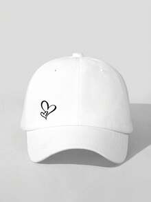 1 Pc Adjustable Printed Double Heart Baseball Cap, Outdoor Sun Ion Casual Hat, Suitable For Spring, Autumn, Travel, Beach, Y2K Style For Boys And Girls - Baseball Cap - View 16