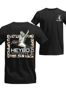 Double Sided Printed Pure Cotton, Goose Flying Printed T-Shirt, Suitable For Daily Wear, Essential For Easy Summer Outfits, Comfortable Short Sleeved Outdoor Holiday Sports, Gift T-Shirt, Holiday Gift