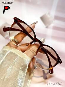 POLASUP 1pc Personalized Fashion Versatile Round Frame Fashion Glasses, Retro 60s Hong Kong Style Fashion Glasses For Women, New Fashion High-End Rivet Round Frame Fashion Glasses, Chic Minimalist Rivet Polarized Fashion Glasses, Classic European & American Style Round Shape Shades - 彩色 - 查看 21